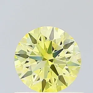 0.69ct ROUND Fancy Intense Yellow VS1 Coloured Lab diamond