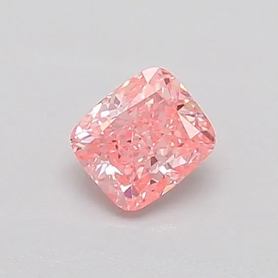 0.38ct CUSHION Fancy Vivid Pink VS1 Coloured Lab diamond