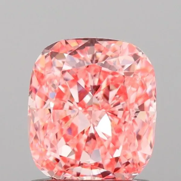 1.04ct CUSHION Fancy Vivid Pink VS1 Coloured Lab diamond