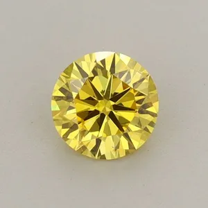 0.48ct ROUND Fancy Vivid Yellow VS1 Coloured Lab diamond