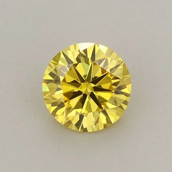 0.48ct ROUND Fancy Vivid Yellow VS1 Coloured Lab diamond