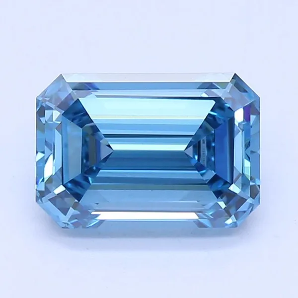 1.02ct EMERALD Fancy Vivid Blue VVS2 Coloured Lab diamond
