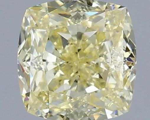 1.08ct CUSHION Fancy Light Yellow VS2 Coloured Lab diamond