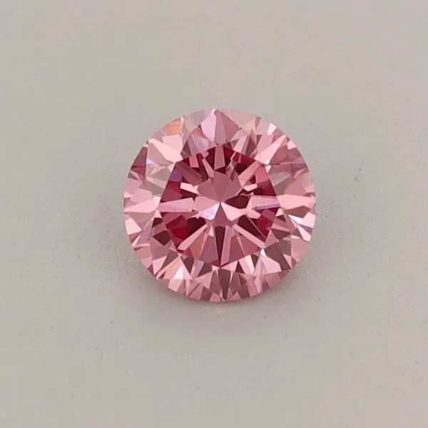 0.32ct ROUND Fancy Vivid Pink VS1 Coloured Lab diamond