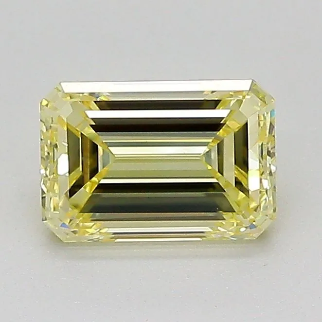1.00ct EMERALD Fancy Light Yellow VVS2 Coloured Lab diamond