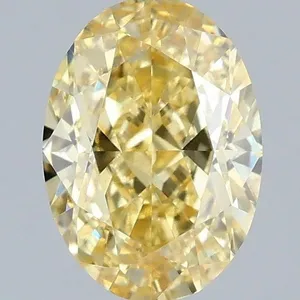 1.03ct OVAL Fancy Vivid Yellow VS2 Coloured Lab diamond
