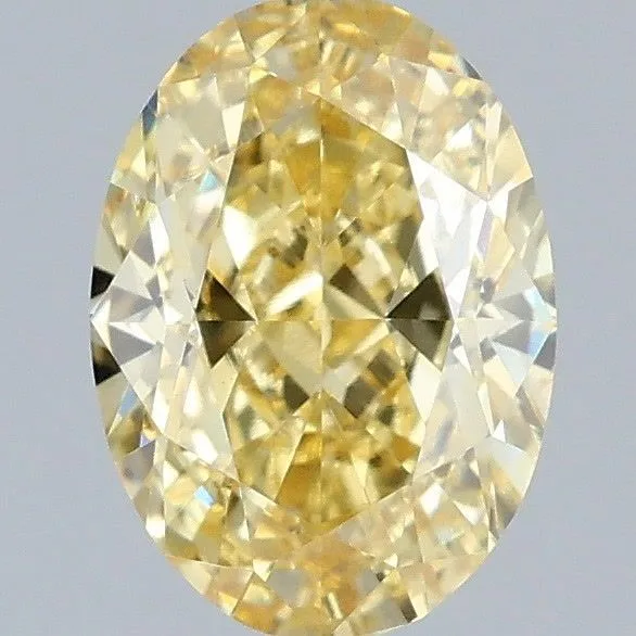 1.03ct OVAL Fancy Vivid Yellow VS2 Coloured Lab diamond