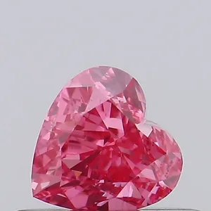 0.44ct HEART Fancy Vivid Pink VS1 Coloured Lab diamond