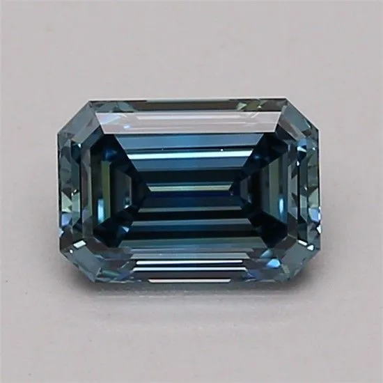0.71ct EMERALD Fancy Vivid Blue VVS1 Coloured Lab diamond