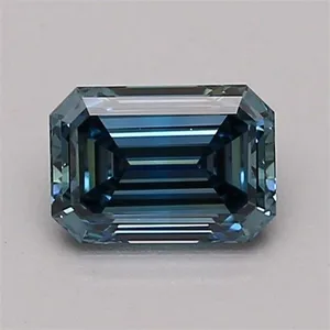 0.71ct EMERALD Fancy Vivid Blue VVS1 Coloured Lab diamond
