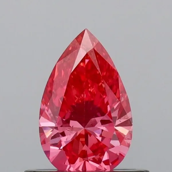 0.51ct PEAR Fancy Vivid Pink VS2 Coloured Lab diamond