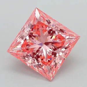 3.09ct PRINCESS Fancy Vivid Pink VS1 Coloured Lab diamond