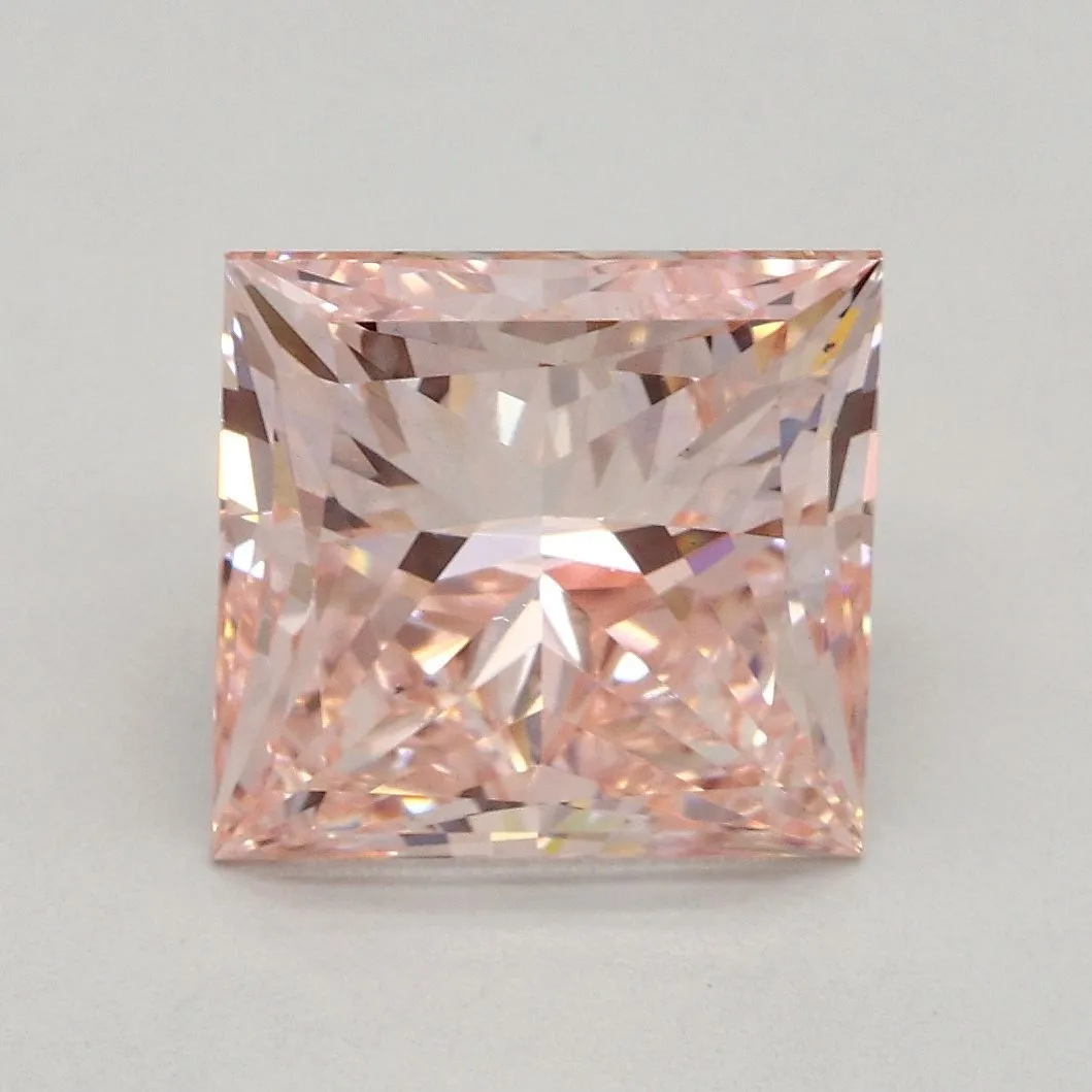 2.71ct PRINCESS Fancy Intense Pink VS2 Coloured Lab diamond
