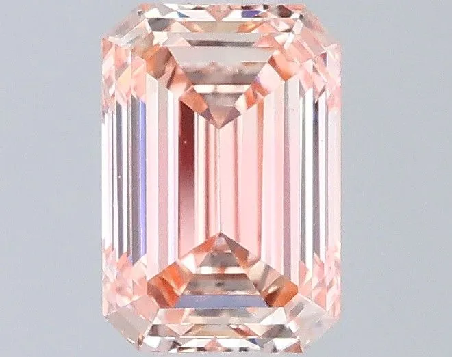 0.83ct EMERALD Fancy Intense Orange Pink VS1 Coloured Lab diamond
