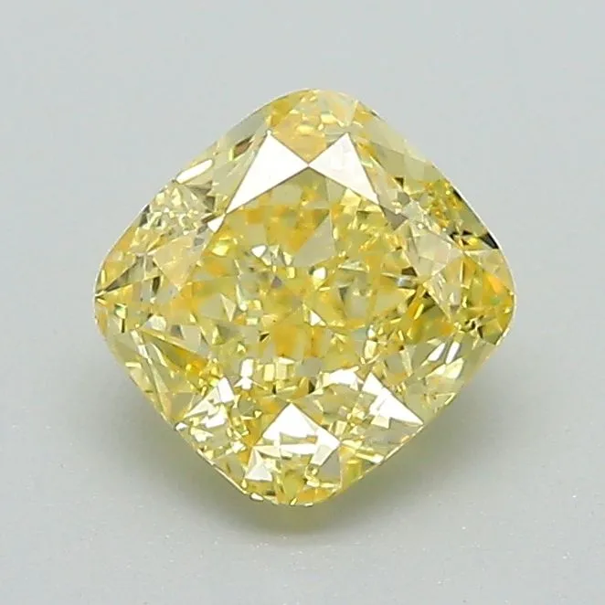 1.05ct CUSHION Fancy Intense Yellow VS1 Coloured Lab diamond