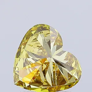 1.52ct HEART Fancy Intense Yellow VS2 Coloured Lab diamond