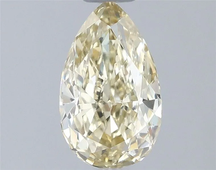 0.88ct PEAR Fancy Light Yellow VS1 Coloured Lab diamond
