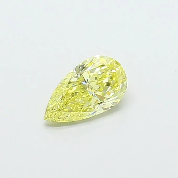 0.51ct PEAR Fancy Intense Yellow VVS2 Coloured Lab diamond