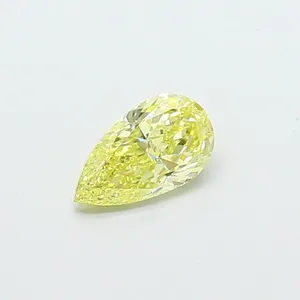 0.51ct PEAR Fancy Intense Yellow VVS2 Coloured Lab diamond