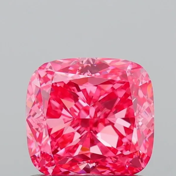 0.97ct CUSHION Fancy Vivid Pink VVS2 Coloured Lab diamond