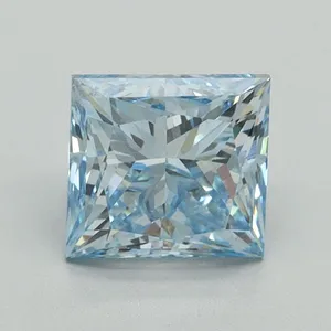 1.51ct PRINCESS Fancy Intense Blue VS2 Coloured Lab diamond