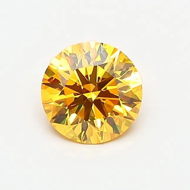 0.70ct ROUND Fancy Vivid Yellow VVS1 Coloured Lab diamond