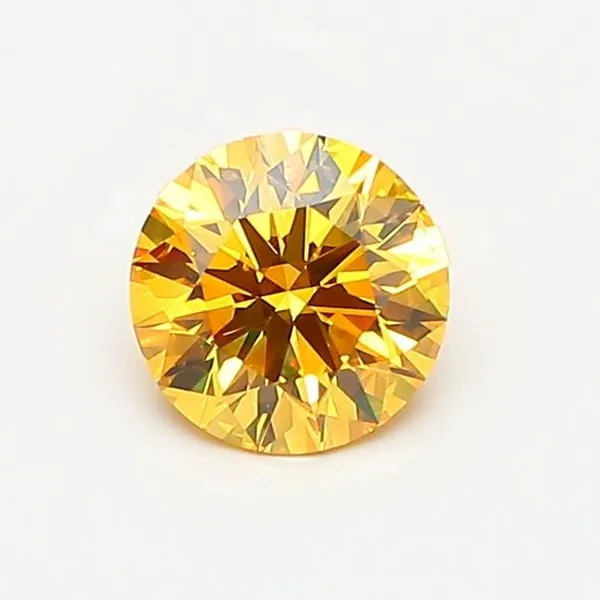 0.7ct ROUND Fancy Vivid Yellow VVS1 Coloured Lab diamond