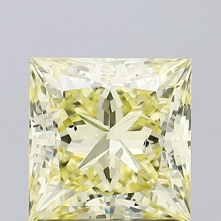 1.50ct PRINCESS Fancy Intense Yellow SI2 Coloured Lab diamond