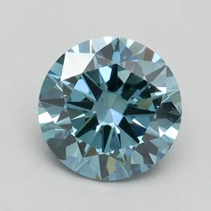 0.92ct ROUND Fancy Vivid Blue SI2 Coloured Lab diamond