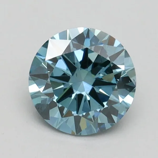 0.92ct ROUND Fancy Vivid Blue SI2 Coloured Lab diamond