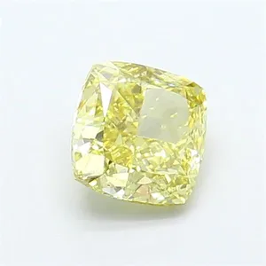 1.09ct CUSHION Fancy Intense Yellow SI1 Coloured Lab diamond