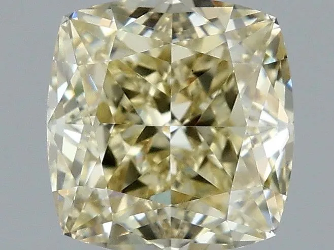 1.08ct CUSHION Fancy Light Yellow VS1 Coloured Lab diamond