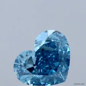 1.53ct HEART Fancy Vivid Blue VS1 Coloured Lab diamond