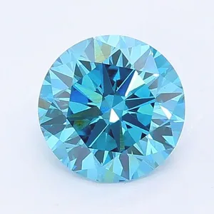 1ct ROUND Fancy Vivid Blue VS2 Coloured Lab diamond