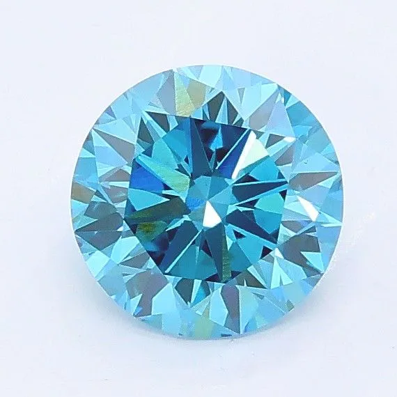 1ct ROUND Fancy Vivid Blue VS2 Coloured Lab diamond
