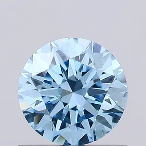 0.59ct ROUND Fancy Vivid Blue VVS2 Coloured Lab diamond