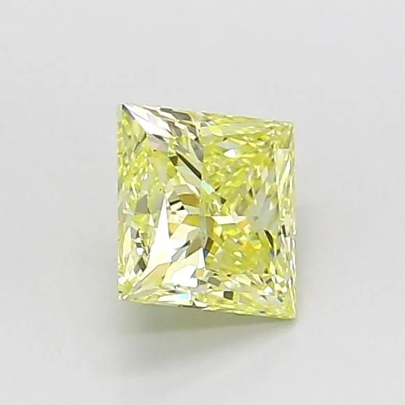 0.70ct PRINCESS Fancy Yellow VS2 Coloured Lab diamond