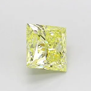 0.7ct PRINCESS Fancy Yellow VS2 Coloured Lab diamond