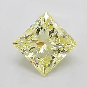 1.72ct PRINCESS Fancy Yellow VS1 Coloured Lab diamond