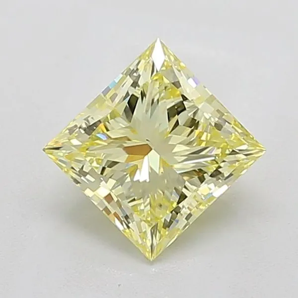 1.72ct PRINCESS Fancy Yellow VS1 Coloured Lab diamond