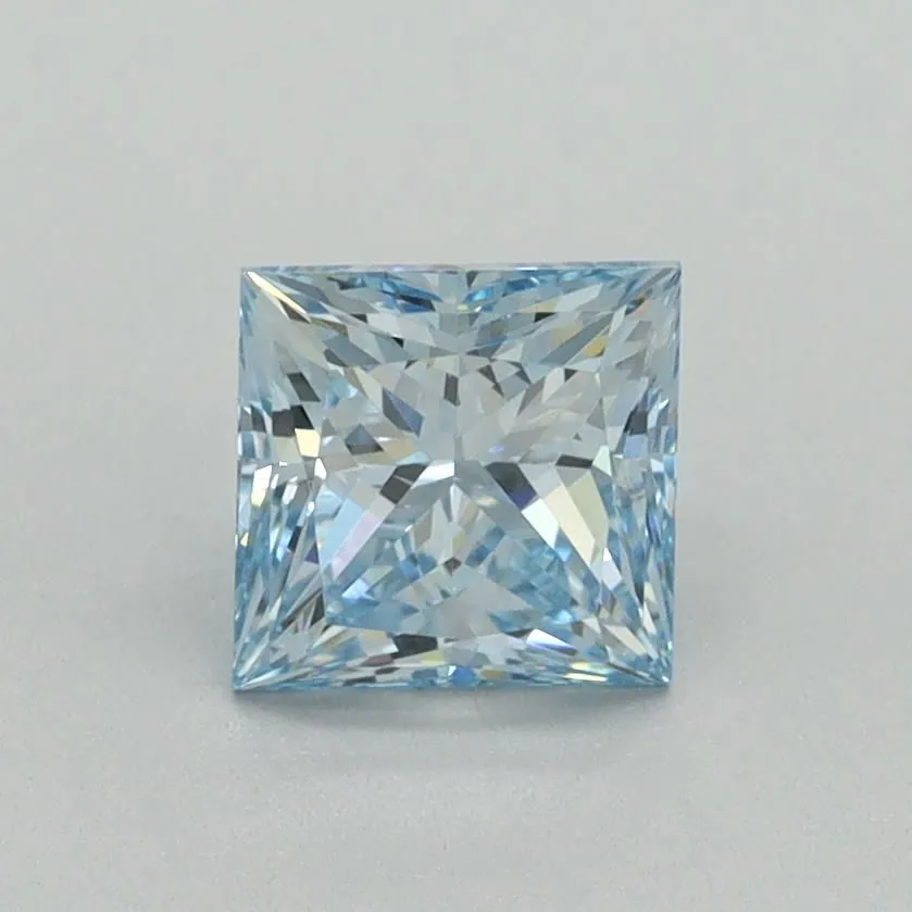 1.01ct PRINCESS Fancy Intense Blue VS1 Coloured Lab diamond