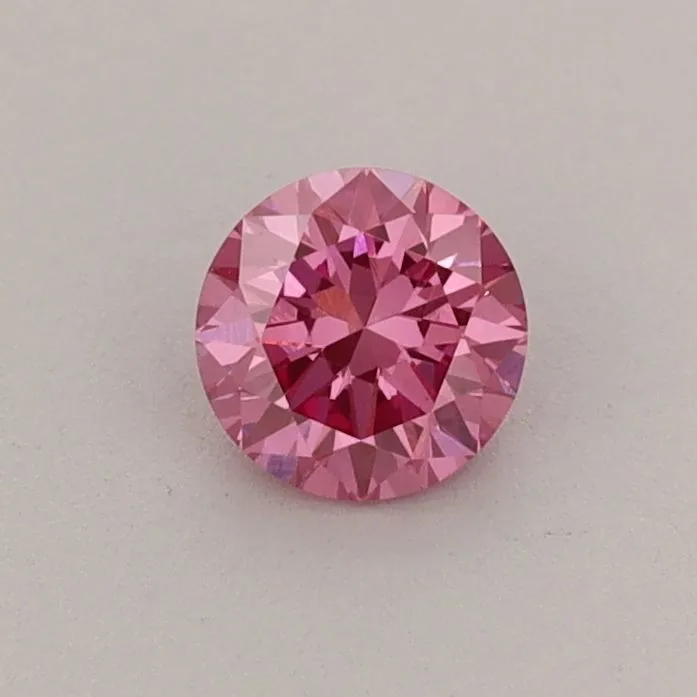 0.38ct ROUND Fancy Vivid Pink VS1 Coloured Lab diamond