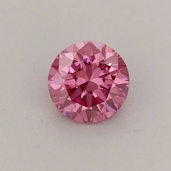 0.38ct ROUND Fancy Vivid Pink VS1 Coloured Lab diamond