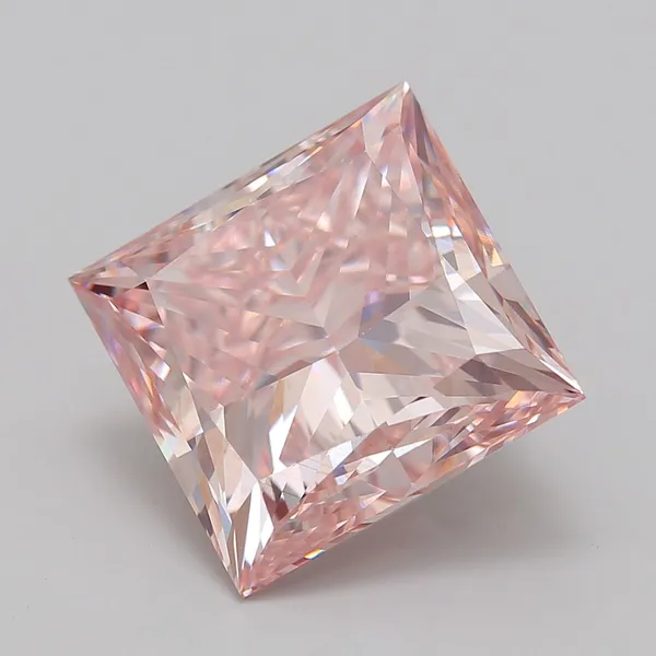 10.04ct PRINCESS Fancy Pink VS1 Coloured Lab diamond