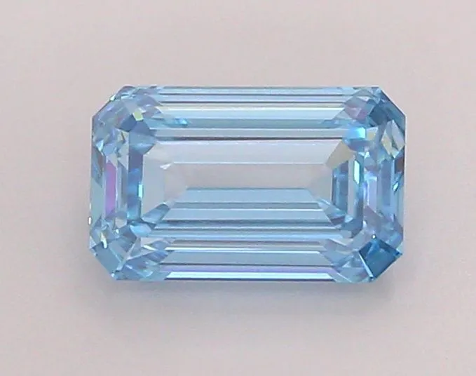 1.38ct EMERALD Fancy Vivid Blue VS1 Coloured Lab diamond