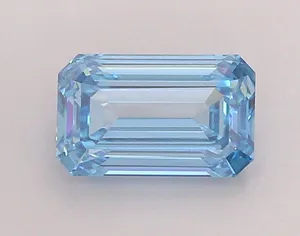 1.38ct EMERALD Fancy Vivid Blue VS1 Coloured Lab diamond
