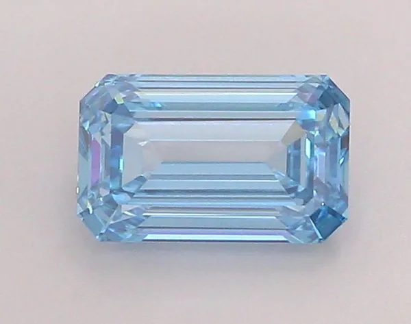 1.38ct EMERALD Fancy Vivid Blue VS1 Coloured Lab diamond