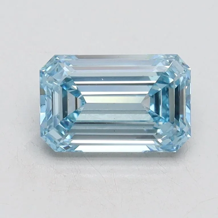 1.00ct EMERALD Fancy Intense Blue VS1 Coloured Lab diamond