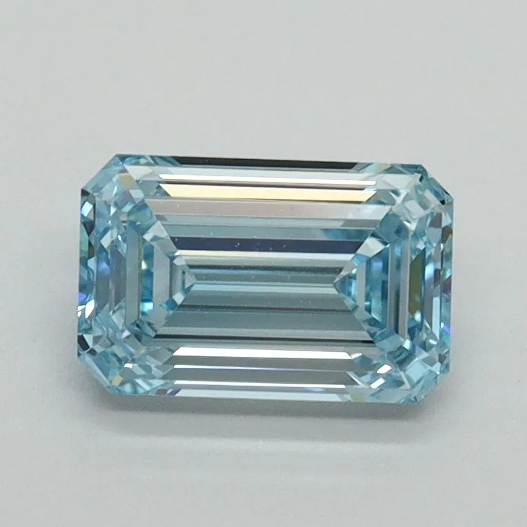1.09ct EMERALD Fancy Intense Blue VVS2 Coloured Lab diamond