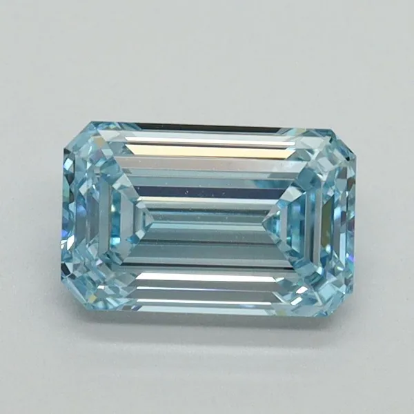 1.09ct EMERALD Fancy Intense Blue VVS2 Coloured Lab diamond